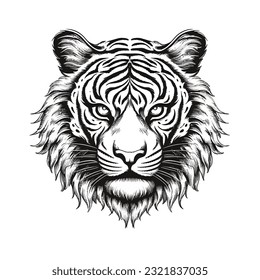 Tiger head logo illustration tattoo design element