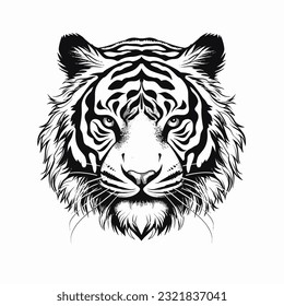 Tiger head logo illustration tattoo design element