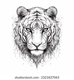 Tiger head logo illustration tattoo design element