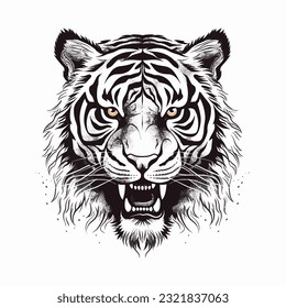 Tiger head logo illustration tattoo design element