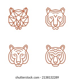 tiger head logo linear art