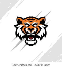 Tiger Head Logo Mascot Digital Illustration