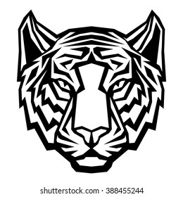 Tiger head logo mascot on white background