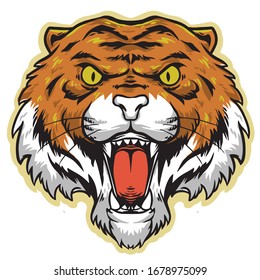 Vektorillustration mit Tigerkopflogo