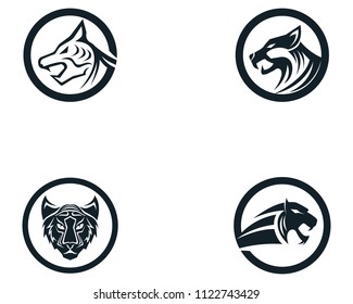 Tiger head logo mascot white background