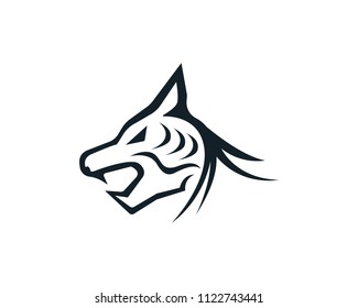 Tiger head logo mascot white background
