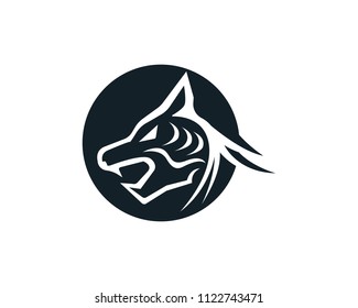 Tiger head logo mascot white background