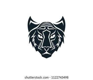 Tiger head logo mascot white background