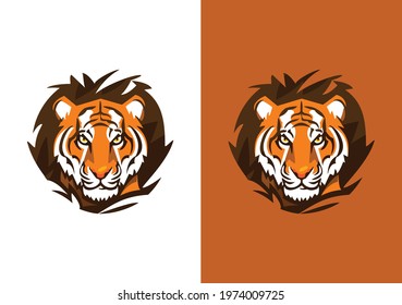 tiger head logo with menacing stare gesture