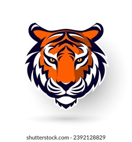 Logo de la cabeza del tigre sobre fondo blanco, al estilo naranja y marino