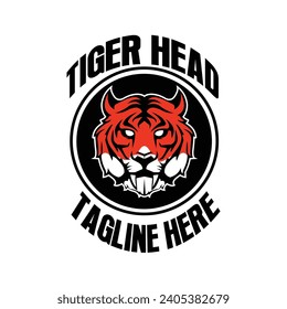 tiger head logo ready eps 10 format 