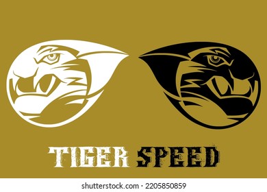 Tiger head logo with speed model