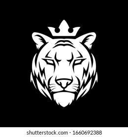 Tiger head logo template on dark background