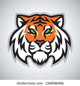 Tiger Head Logo Template Vector Mascot Design Illustration 