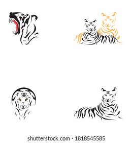 Tiger head logo template vector icon design
