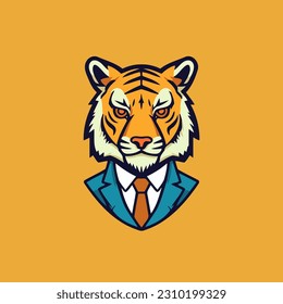 Tiger head logo template vector icon illustration design for business and company. Logo Design Template