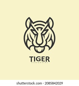Logo de cabeza de tigre con un concepto único y moderno de línea. plantilla de diseño de logotipo de Creative Predator