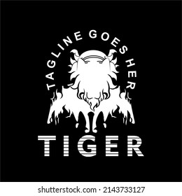 Tiger head logo vector design template