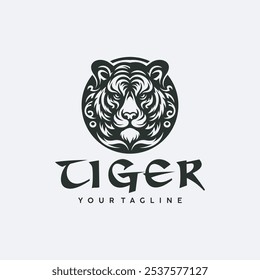 tiger head logo vector design illustration