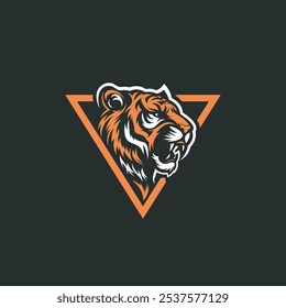 ilustração do design do vetor do logotipo da cabeça do tigre