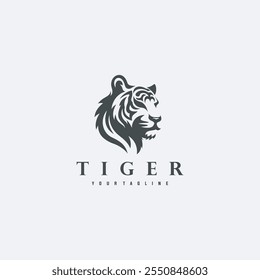 tiger head logo vector design illustration