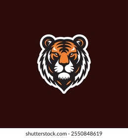 tiger head logo vector design illustration