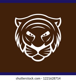 tiger head logo vector element. animal logo template