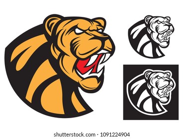 tiger head logo vector emblem illustration design idea creative sign