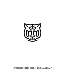 Tiger Head Logo Vector Icon Illustration Template