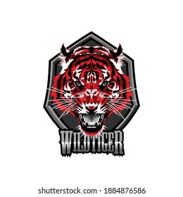 tiger head logo vector icon illustration mascot game for esport team