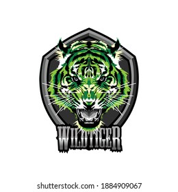 tiger head logo vector icon illustration mascot game for esport team