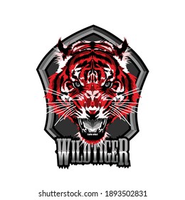 tiger head, logo, vector, icon, illustration, mascot game for esport team
