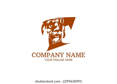 Tiger head logo vector illustration.Suitable for business company, modern company, etc.
