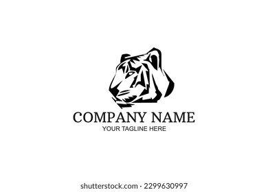 Tiger head logo vector illustration.Suitable for business company, modern company, etc.