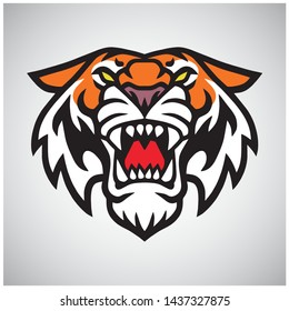 Tiger Head Logo Vector Mascot Illustration 