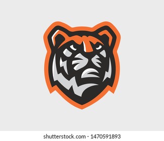 Tiger head logo. Wild cat emblem design editable for your business. Vector illustration. 