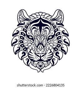 Tiger Head mandala arts isolated on white background