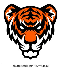 Tiger head mascot.