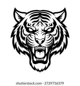 Tiger Head Mascot Clean Logo Vector Illustration Template	