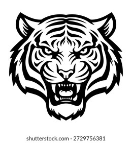 Tiger Head Mascot Clean Logo Vector Illustration Template	
