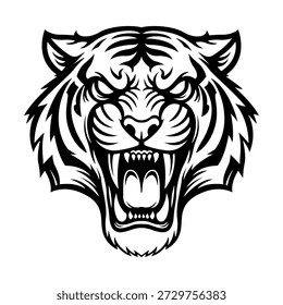Tiger Head Mascot Clean Logo Vector Illustration Template	