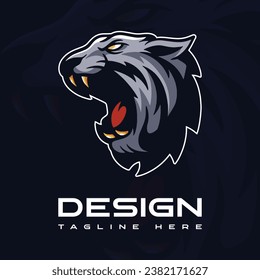 Tiger head mascot design logo