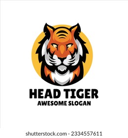 tiger head mascot illustration logo design