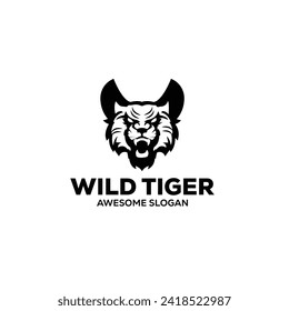tiger head mascot illustration logo design