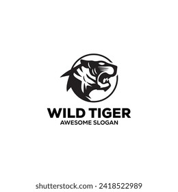 tiger head mascot illustration logo design
