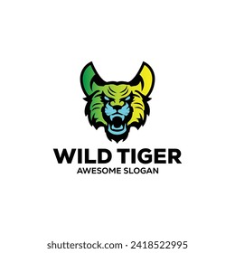 tiger head mascot illustration logo design