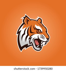 Tiger Head Mascot Logo - Animals Mascot Esports Logo Vector Illustration Design Concept.