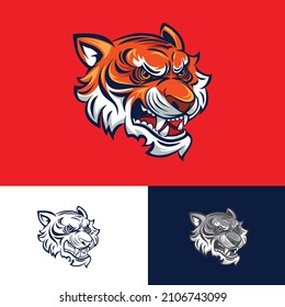 Tiger Head Mascot Logo Classic Style Orange Color This logo is very suitable for teams, communities, groups, sports, basketball, soccer, rugby, and also for clothes, t-shirts, jackets