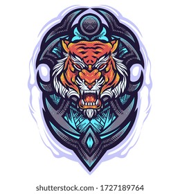 Tiger head mascot logo design
