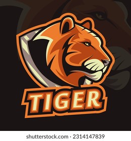 Tiger head mascot logo design